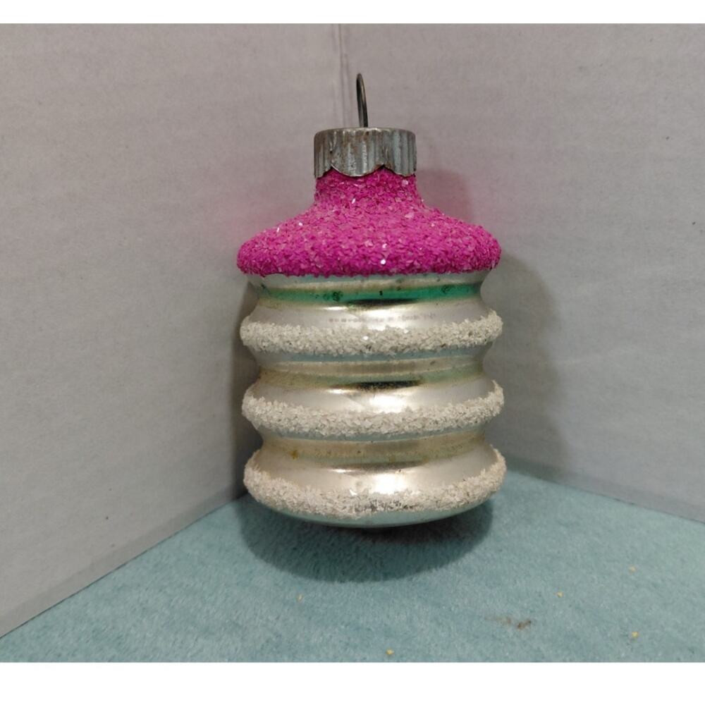 Vintage Shiny Brite Atomic Tornado Glass Christmas Ornament Made in USA